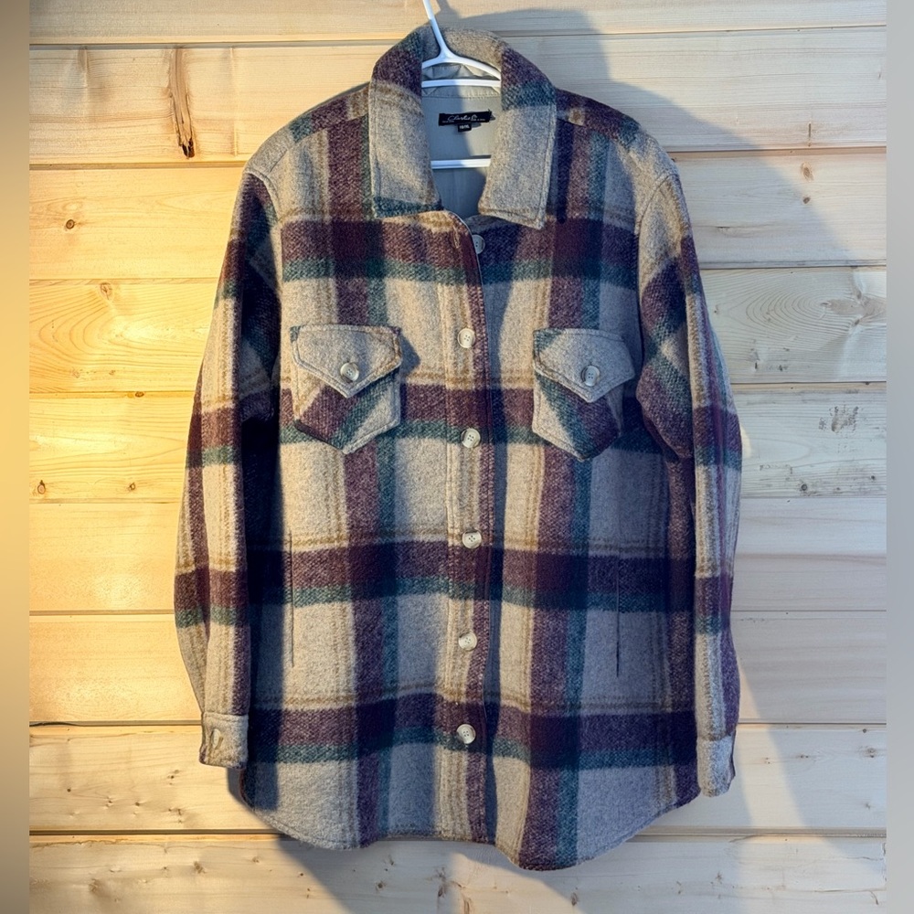 Charlie Plaid Shacket Jacket – XL